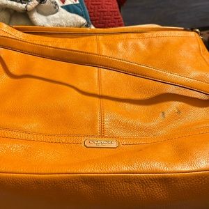 Large coach tangerine handbag